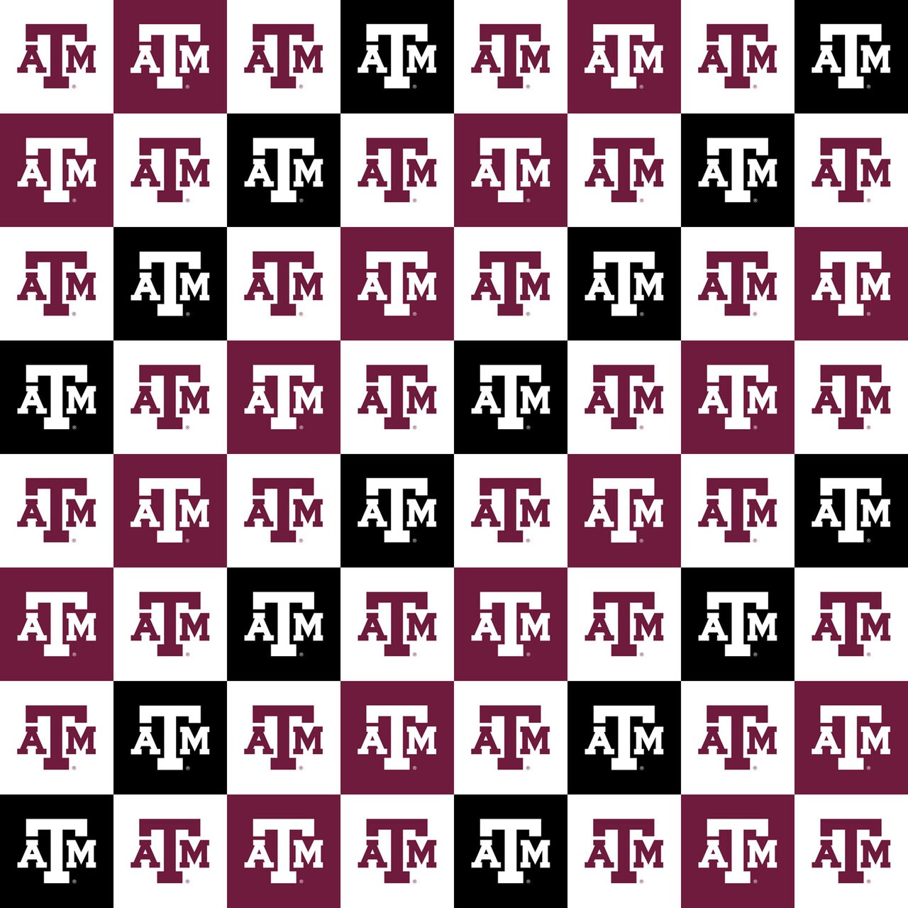 Sykel Enterprises-Texas A&M Cotton Fabric-Texas A and M Aggies Collegiate Check Cotton Quilting Fabric